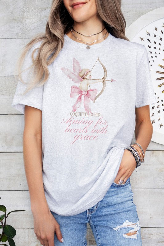Valentine's Graphic Tee Eco-Friendly Coquette Cupid T-Shirt