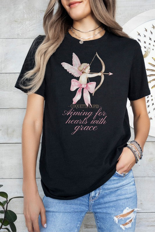 Valentine's Graphic Tee Eco-Friendly Coquette Cupid T-Shirt