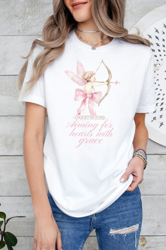 Valentine's Graphic Tee Eco-Friendly Coquette Cupid T-Shirt