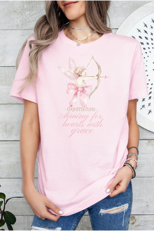 Valentine's Graphic Tee Eco-Friendly Coquette Cupid T-Shirt