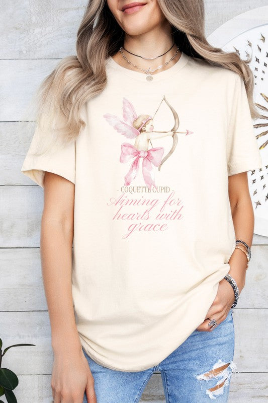 Valentine's Graphic Tee Eco-Friendly Coquette Cupid T-Shirt