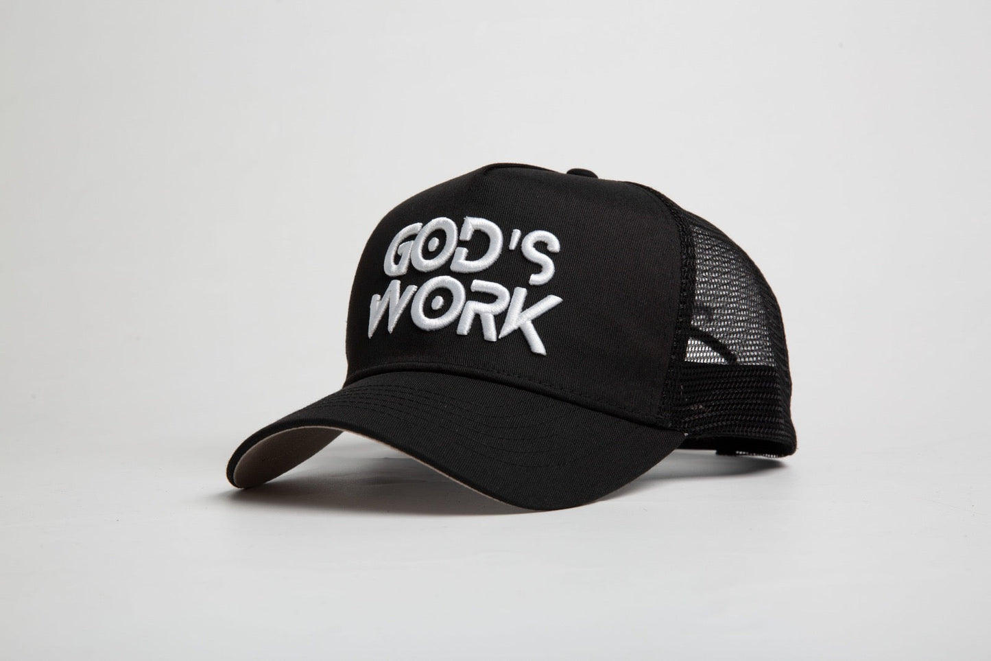Black Mesh Snap-back Adjustable 5-Panel Cap God’s Work Signature Series