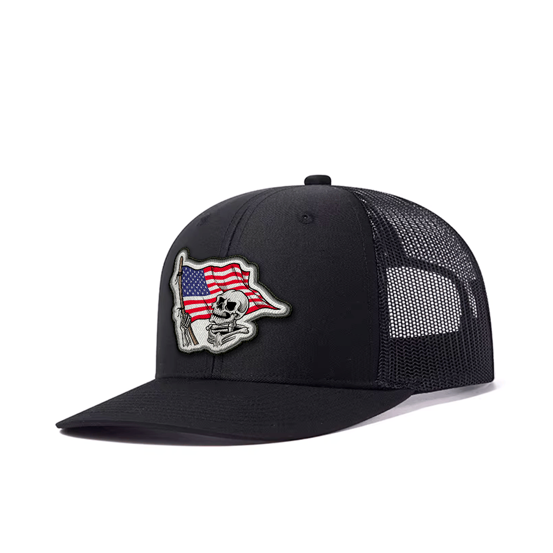 Skeletor Snapback Hat Custom Embroidered Patch Armed American Supply