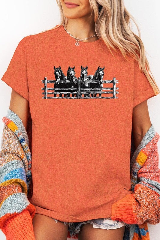 Horse Western Graphic Plus Heavy Cotton Tee