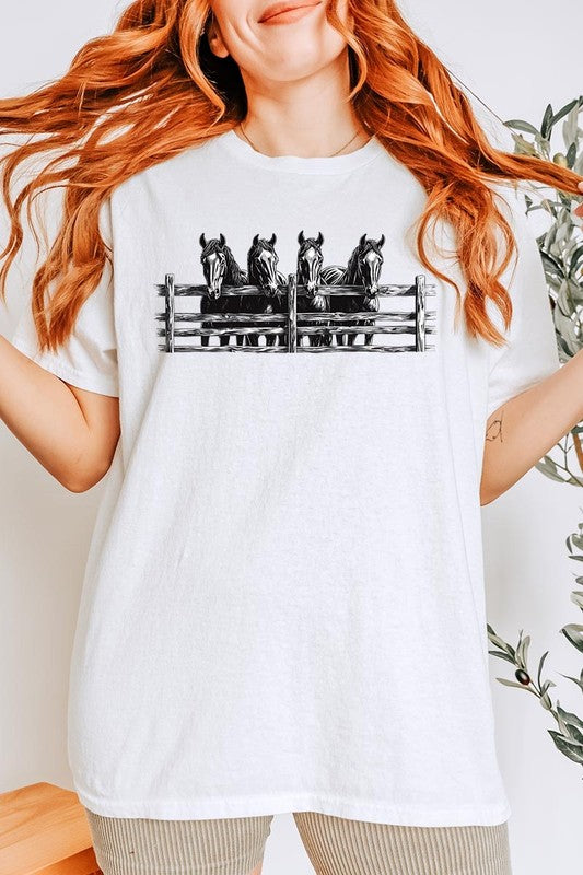 Horse Western Graphic Plus Heavy Cotton Tee