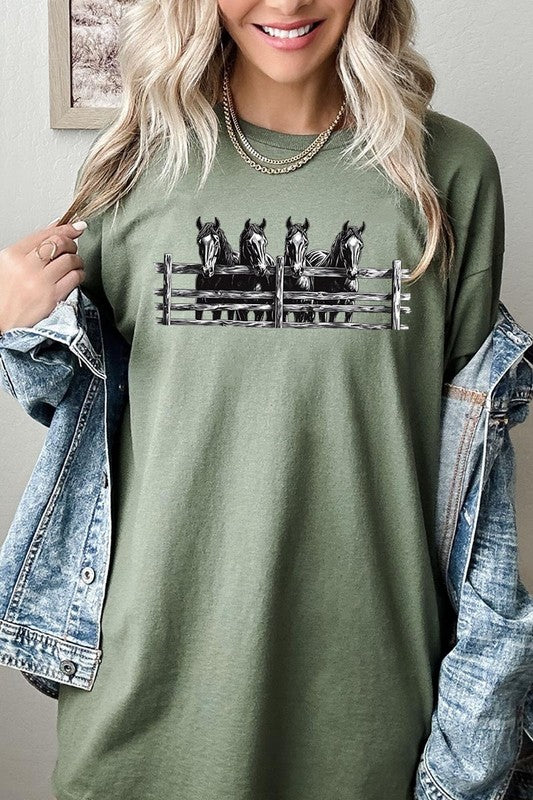 Horse Western Graphic Plus Heavy Cotton Tee