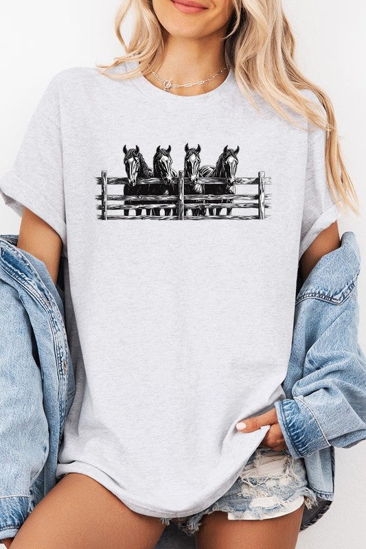 Horse Western Graphic Plus Heavy Cotton Tee