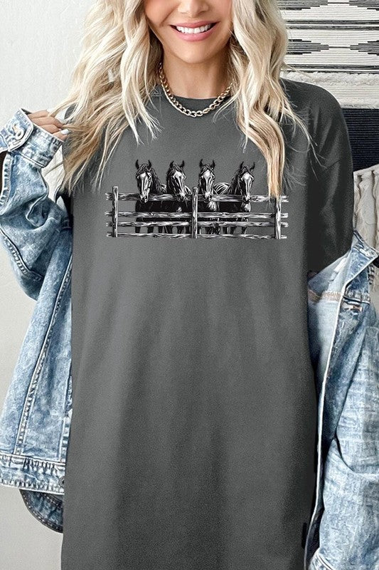 Horse Western Graphic Plus Heavy Cotton Tee