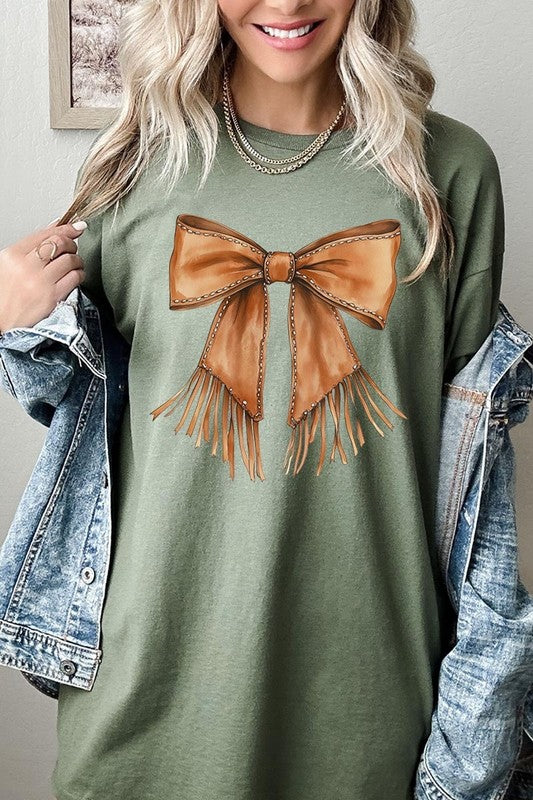 Western Cowgirl Bow Graphic Plus Heavy Cotton Tee Gildan