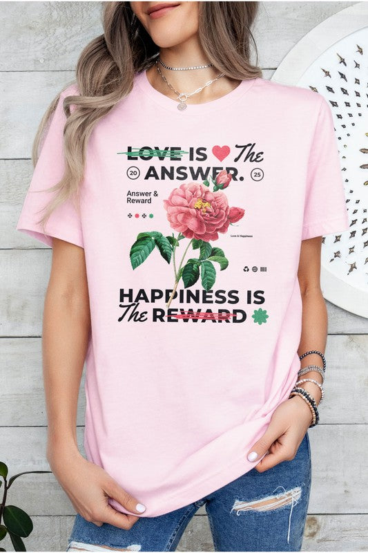 Valentine's Graphic Tee Eco-Friendly Crew Neck Love is The Answer