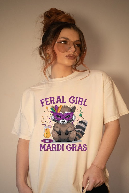 Mardi Gras Graphic Short Sleeve Tee Feral Girl