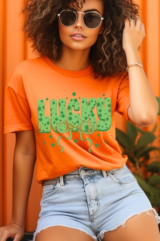 Croquette Lucky Bow Graphic Tee Unisex Crew Neck T-Shirt Bella + Canvas