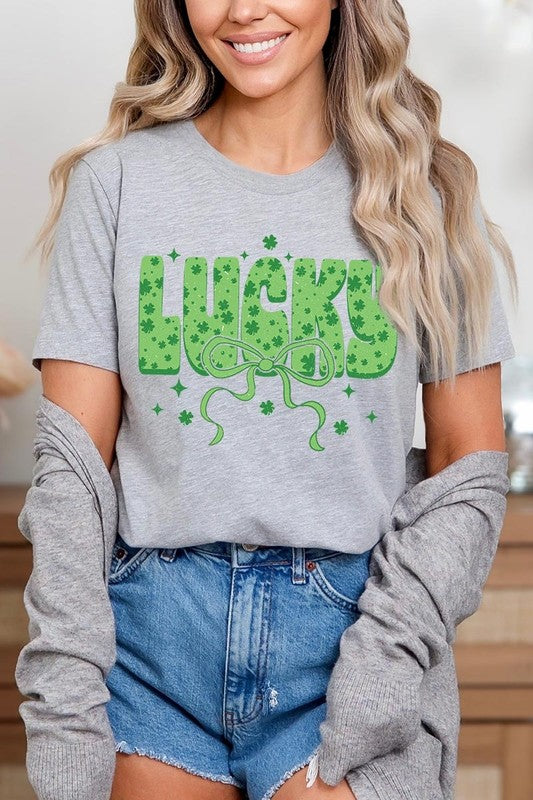Croquette Lucky Bow Graphic Tee Unisex Crew Neck T-Shirt Bella + Canvas