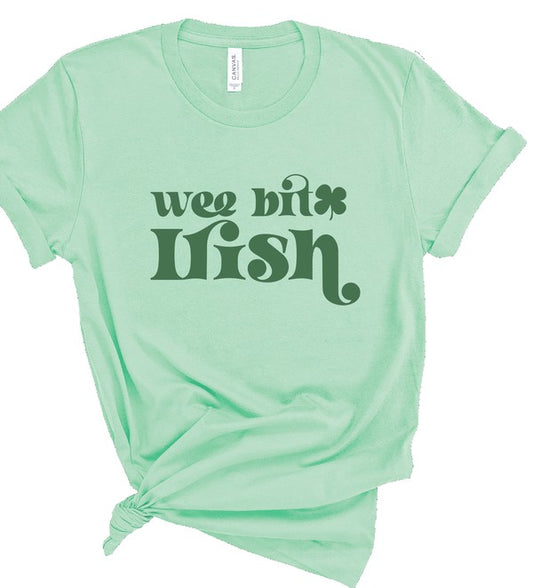 Wee Bit Irish Graphic Crew Neck Tee Cotton Unisex
