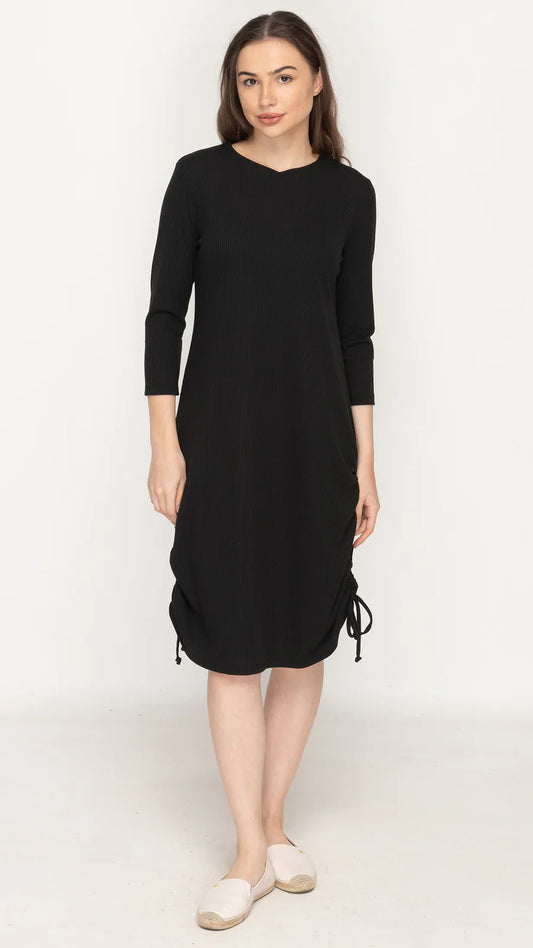 Rib Ruched Adjustable Length Dress KMW