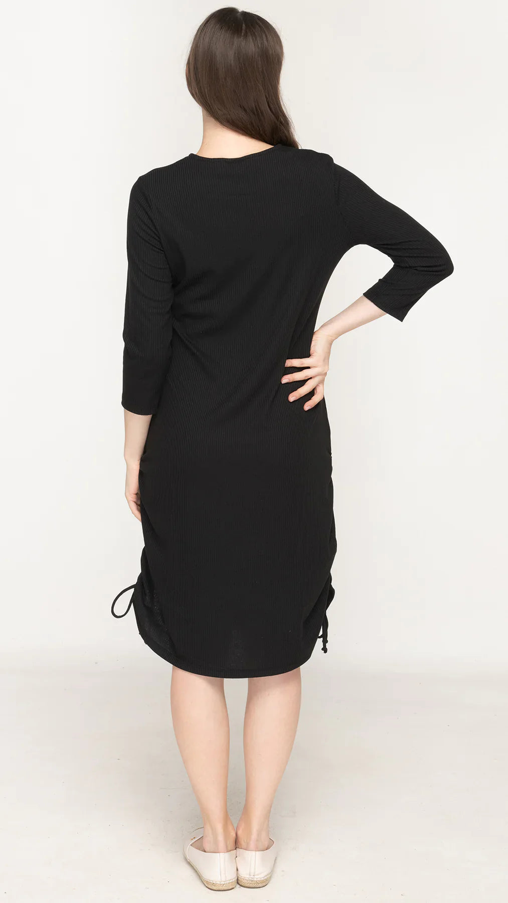 Rib Ruched Adjustable Length Dress KMW