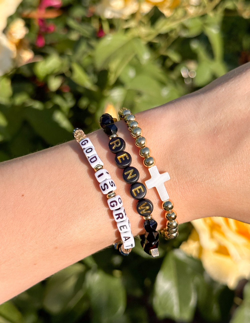 God is Great Letter Bracelet Faith Reminder Bracelet