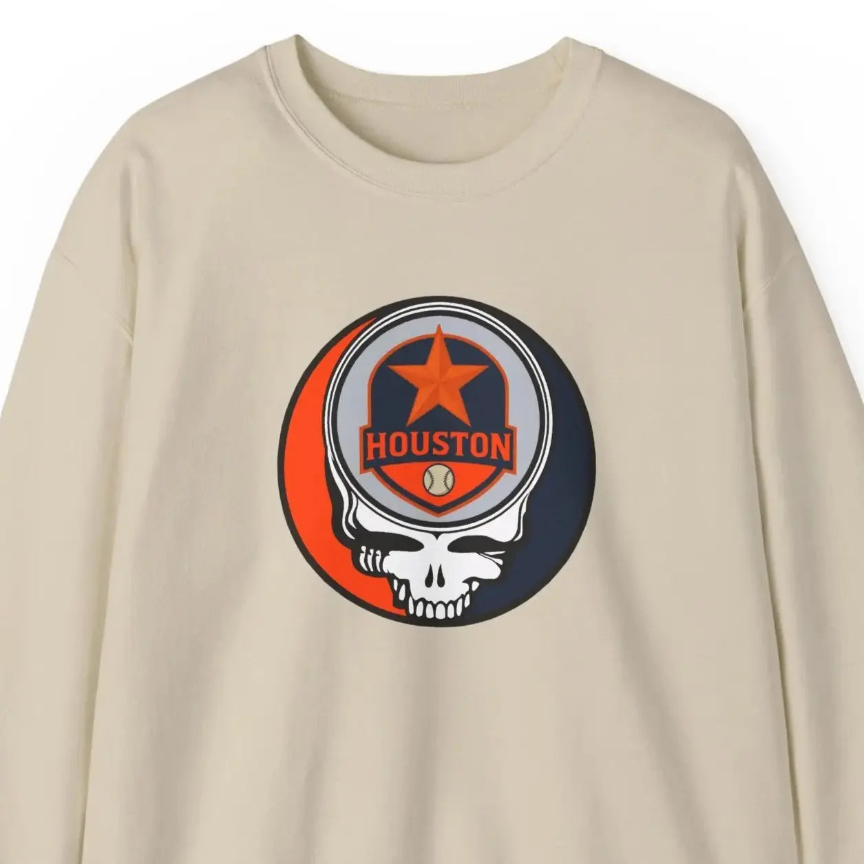 Grateful Dead Houston Baseball Edition Stealie Crewneck Sweatshirt MLB