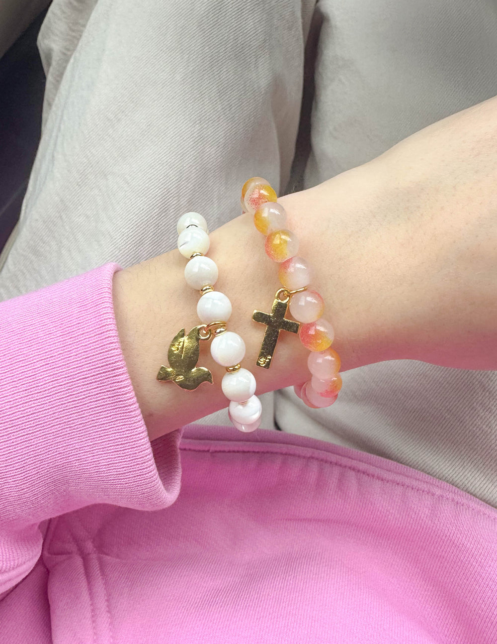 Cross Charm Natural Cotton Bracelet Elevated Faith