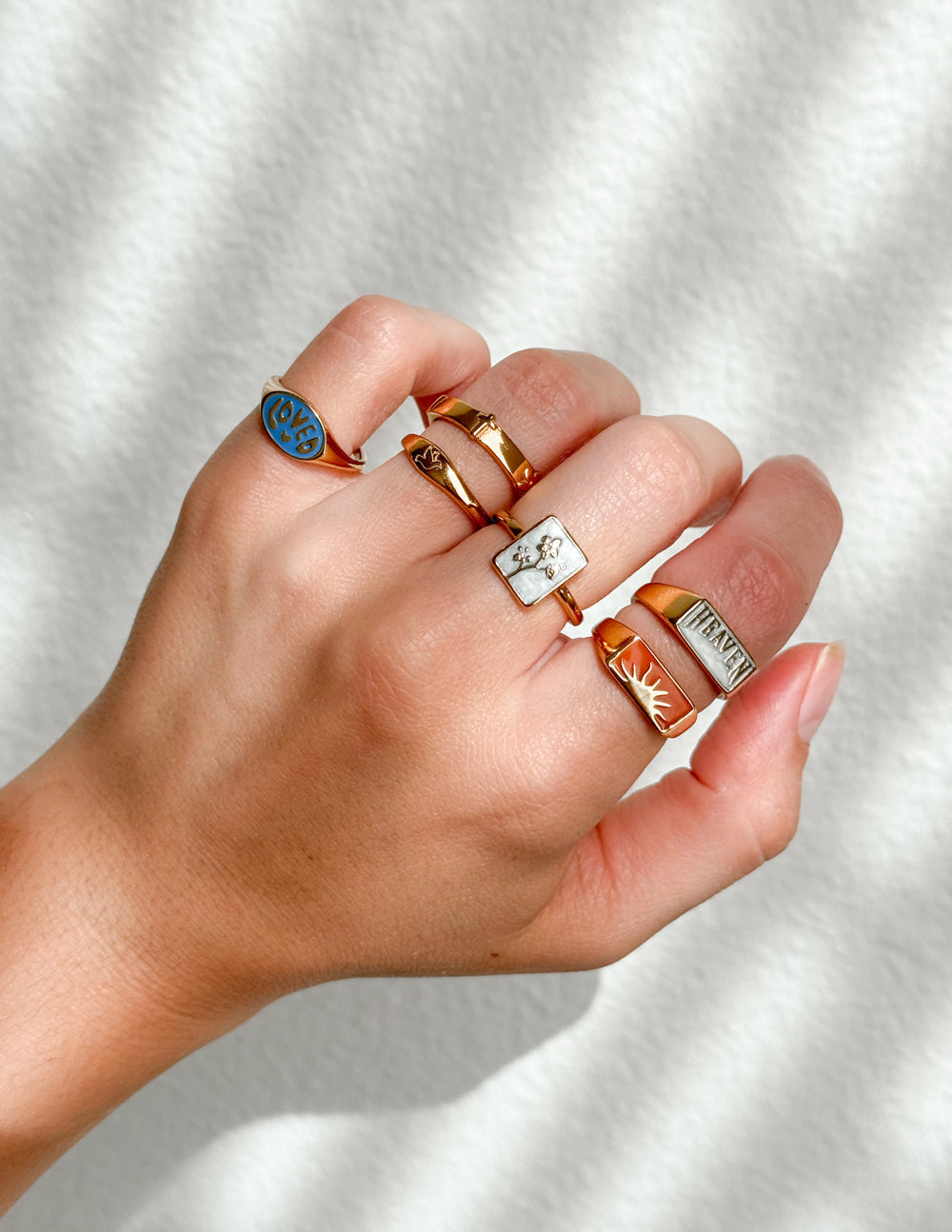 Flower Rectangular Ring Jewelry Elevated Faith