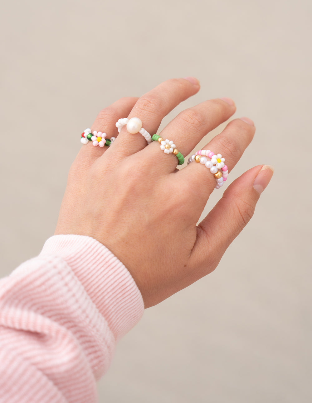 Garden Beaded Ring Set Jewelry Elevated Faith