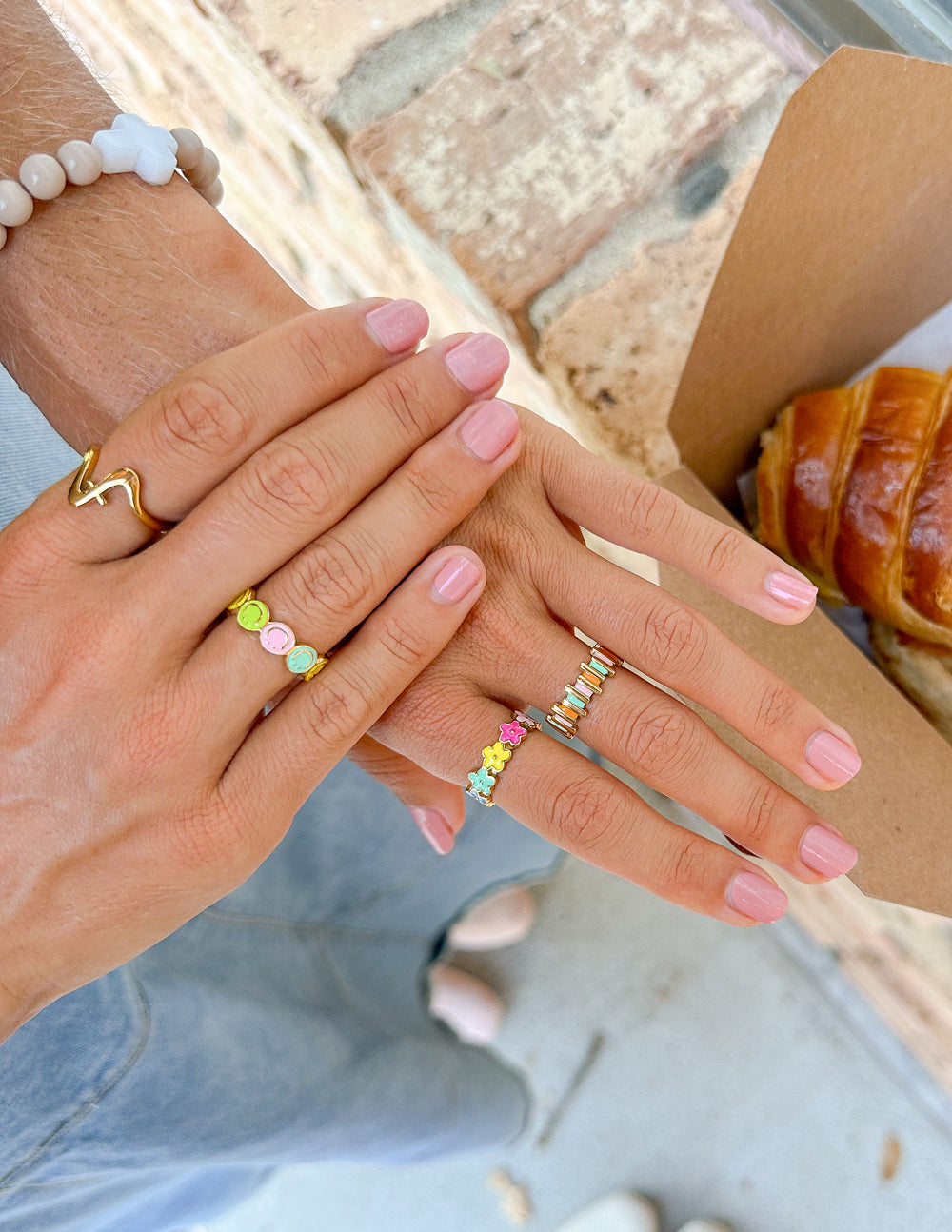 Floral Enamel Ring Elegant Floral Design Ring Elevated Faith