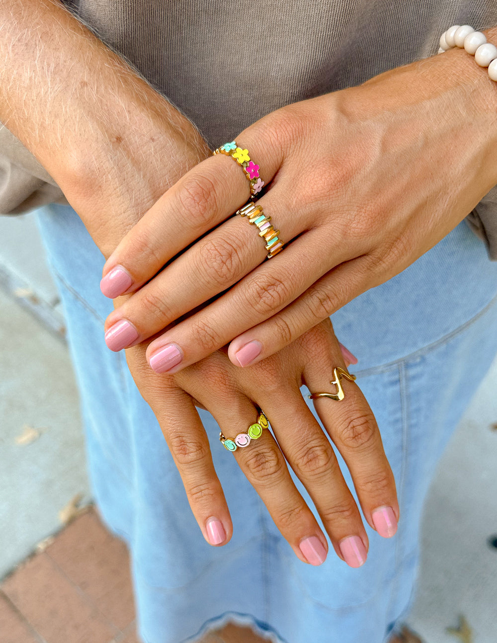 Floral Enamel Ring Elegant Floral Design Ring Elevated Faith