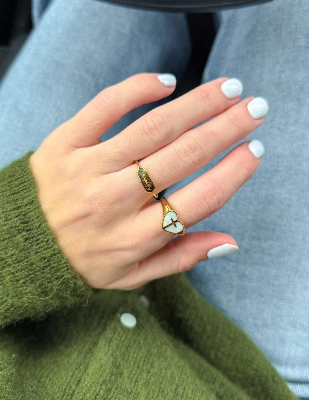 Enamel Heart Cross Ring Enamel Ring Elevated Faith