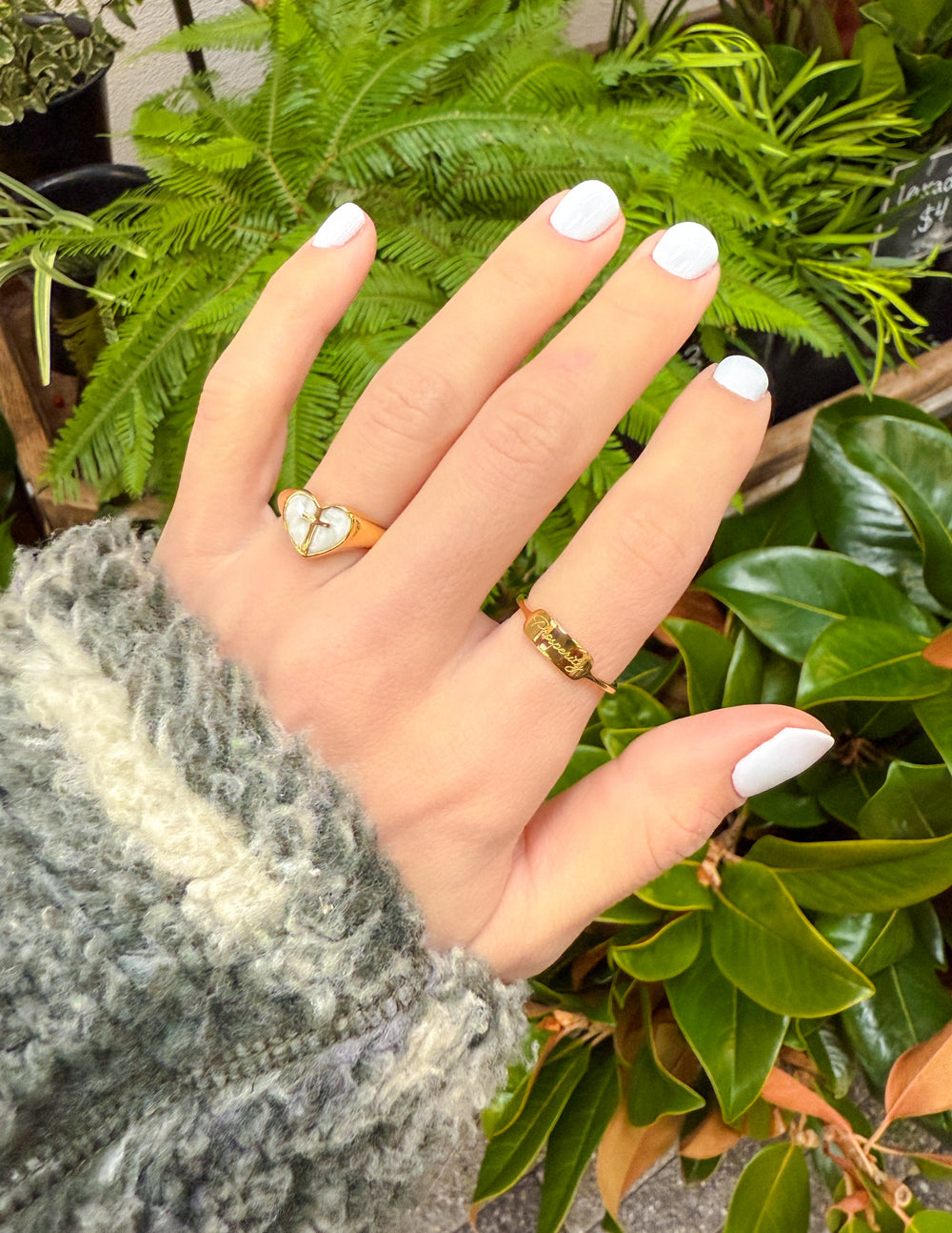 Enamel Heart Cross Ring Enamel Ring Elevated Faith