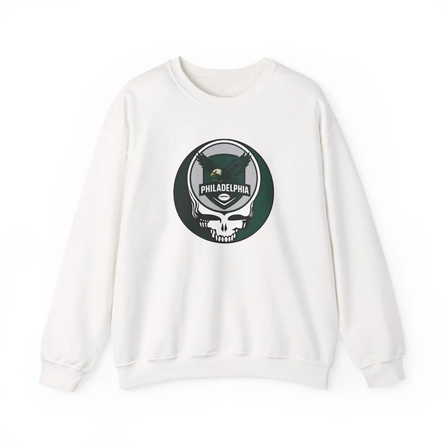 Philadelphia Eagles Grateful Dead Stealie Heavy Blend Crewneck Sweatshirt NFL
