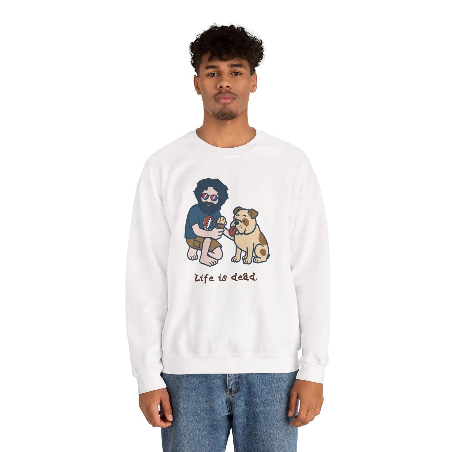 Crewneck Sweatshirt Heavy Blend Jerry and Frank Are Sharin' Life is dead.