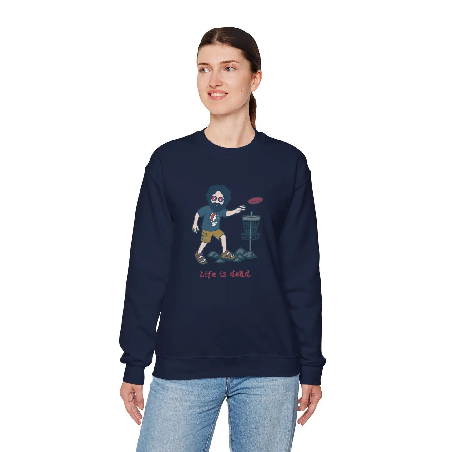 Disc Golfin' Jerry Life is dead Crewneck Sweatshirt