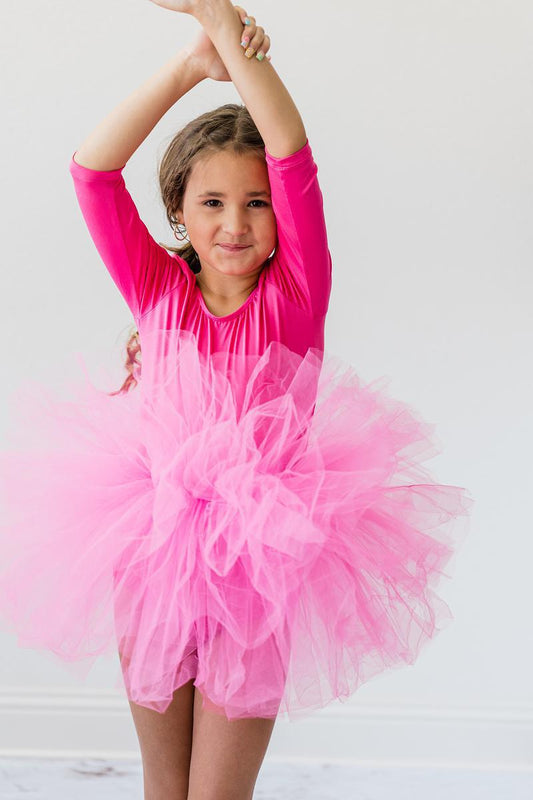 Hot Pink Full Fluffy 3/4 Tutu Leotard Mila & Rose