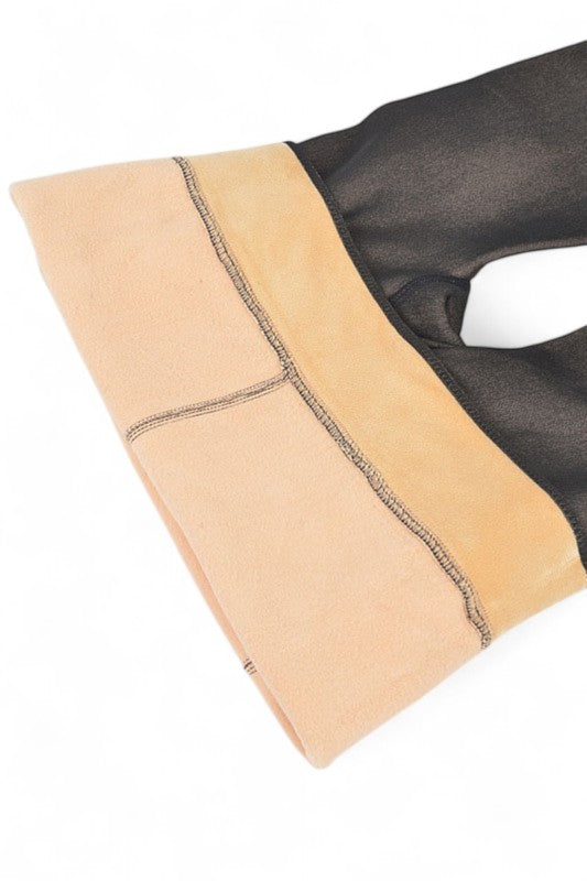 Fleece Lined Sheer Tights Faux Polyester