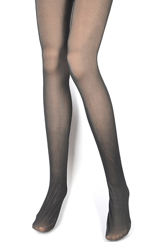 Fleece Lined Sheer Tights Faux Polyester