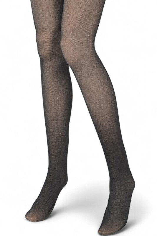 Fleece Lined Sheer Tights Faux Polyester