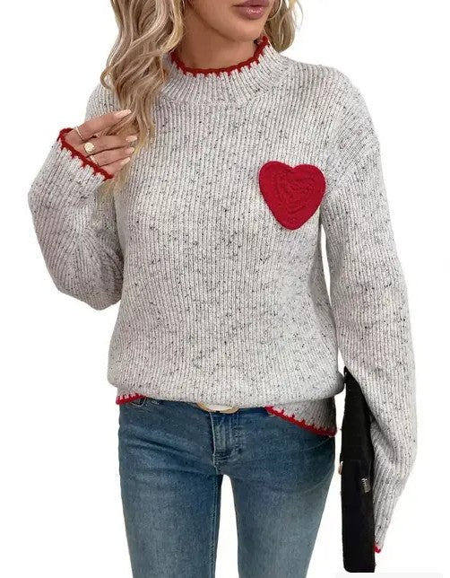 Heart Patch Red Sweater