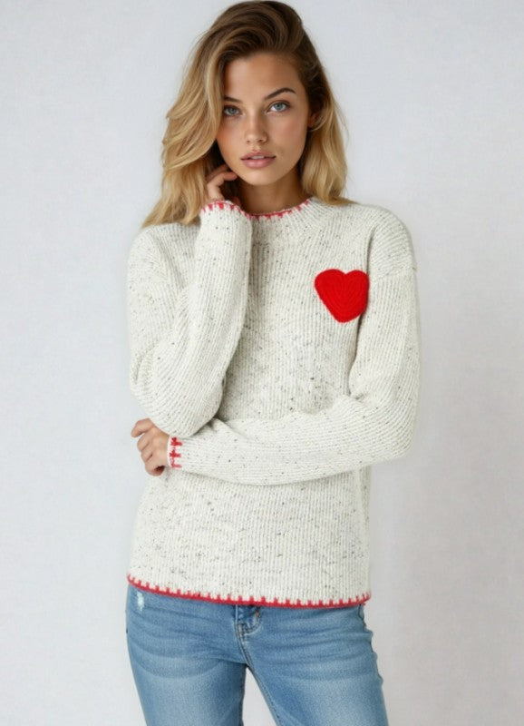 Heart Patch Red Sweater