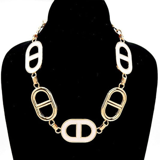 Theta Anchor Link Chain Bold Necklace
