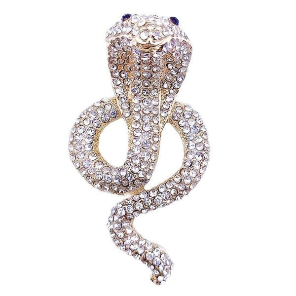 Snake Cobra Rhinestone Brooch Pin Dreamy