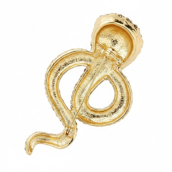 Snake Cobra Rhinestone Brooch Pin Dreamy