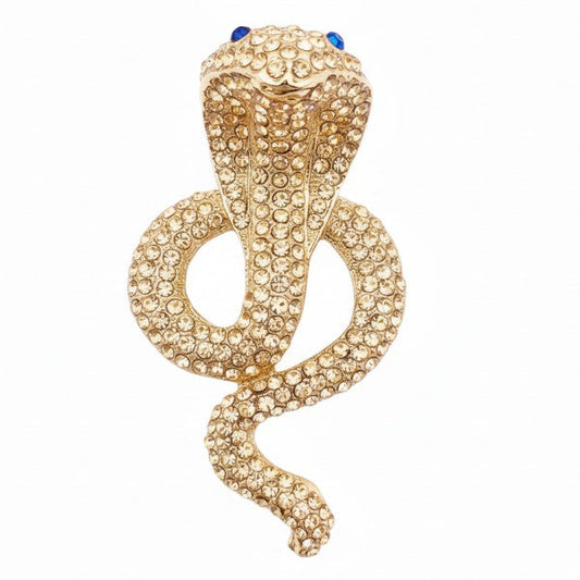 Snake Cobra Rhinestone Brooch Pin Dreamy