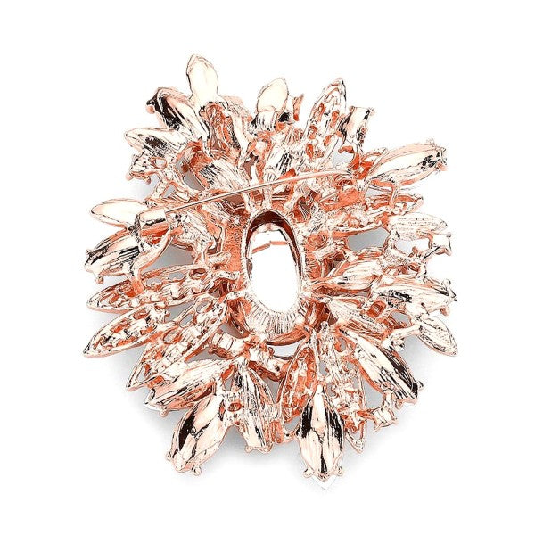 Elegant Blooming Snowflake Rhinestone Brooch Pin