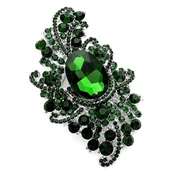 Duke Bloom Rhinestone Floral Brooch Pin Sophisticated