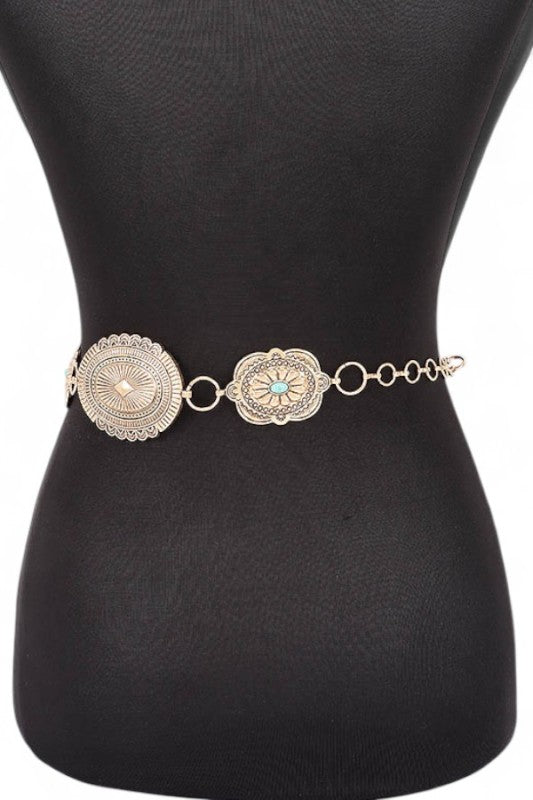 Mix Size Western Concho Fashion Chain Belt