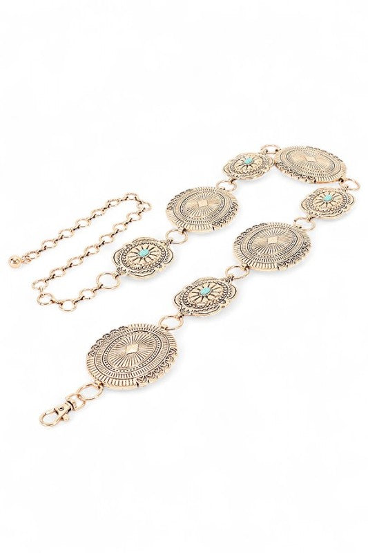 Mix Size Western Concho Fashion Chain Belt