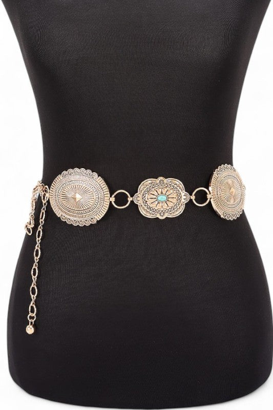 Mix Size Western Concho Fashion Chain Belt