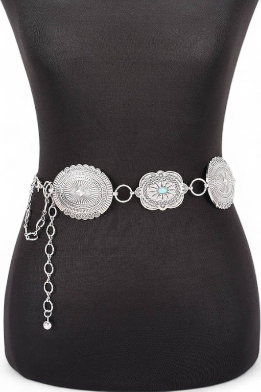 Mix Size Western Concho Fashion Chain Belt