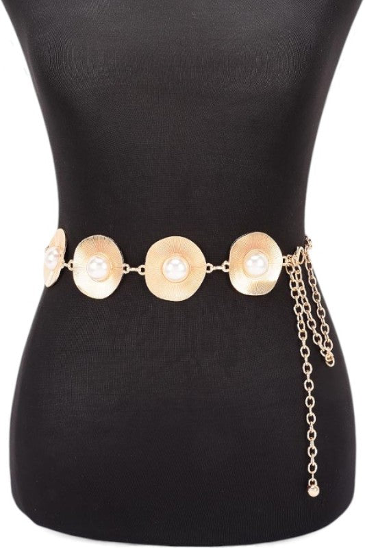 Pearl Studs Iconic Chain Belt One Size Iron The Diamond Empire LLC