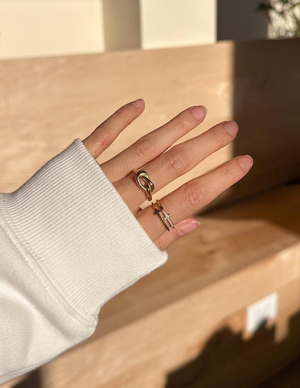 Gold Knot Simple Symbol Ring Elevated Faith